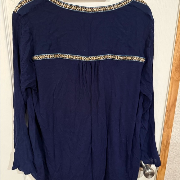 Signature Studio Navy Blouse with beautiful Trim - Picture 4 of 4